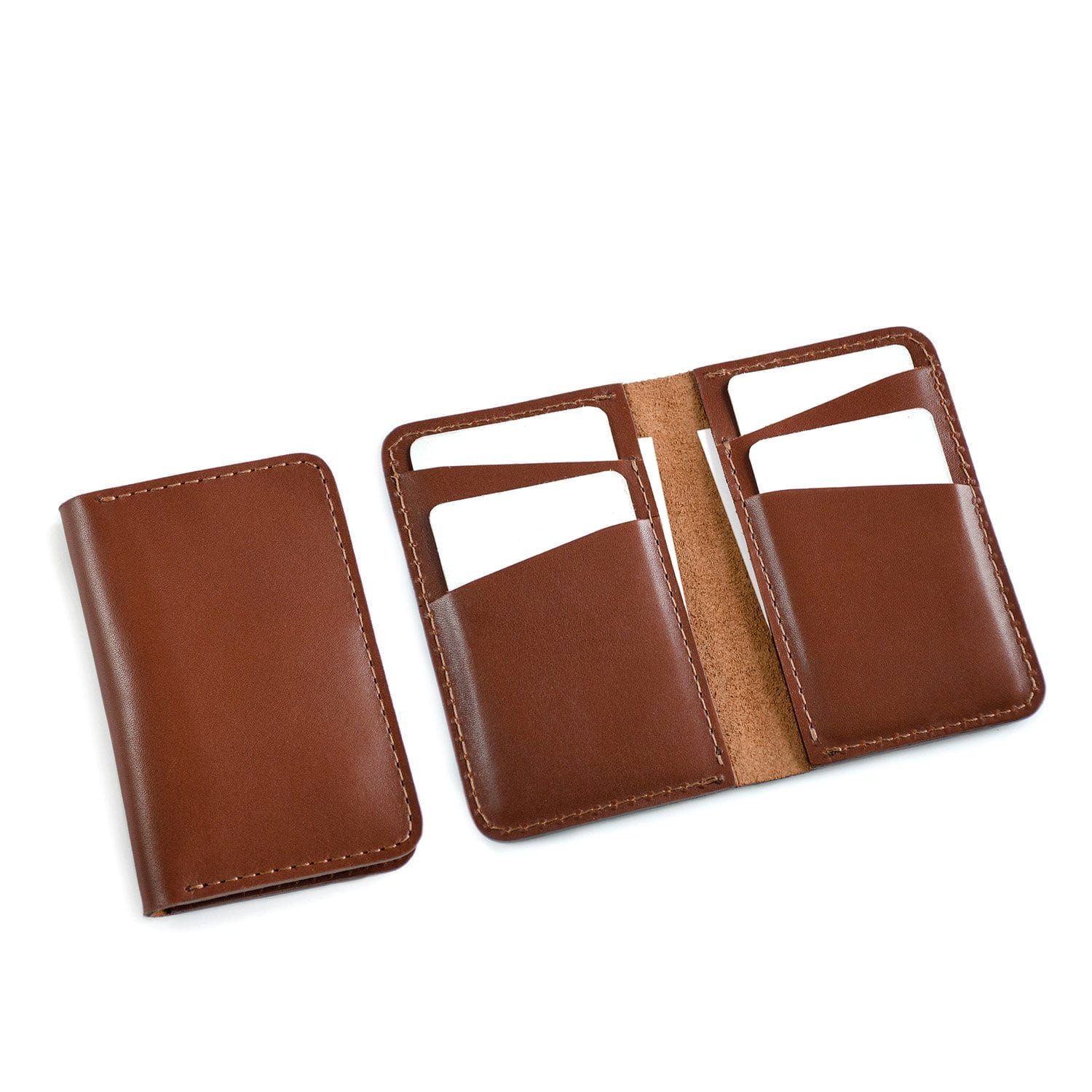 Brown Leather Vertical Wallet