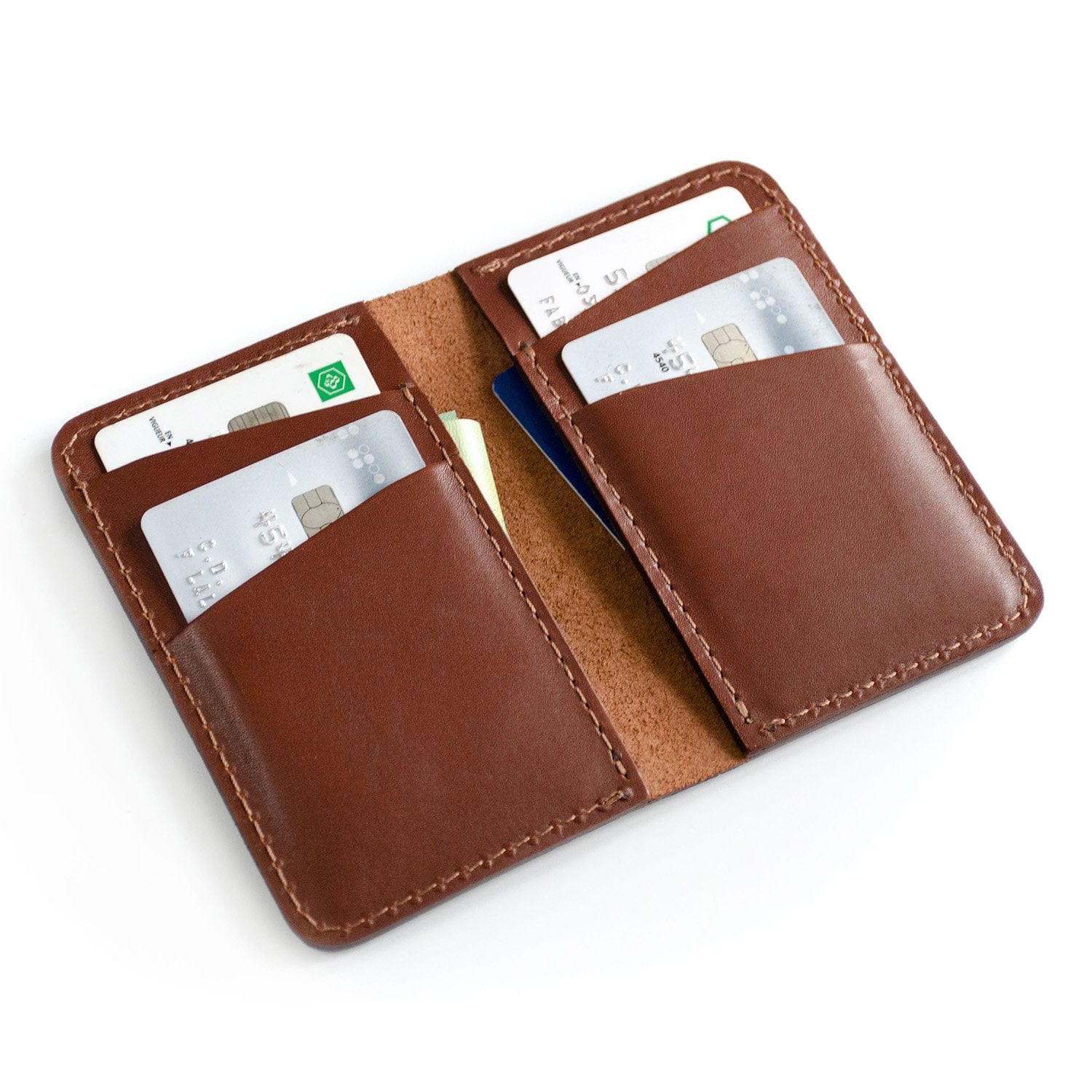 Brown Leather Vertical Wallet