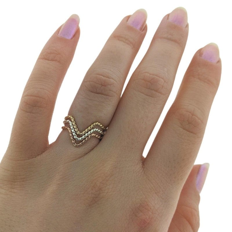 Bague chevron corde