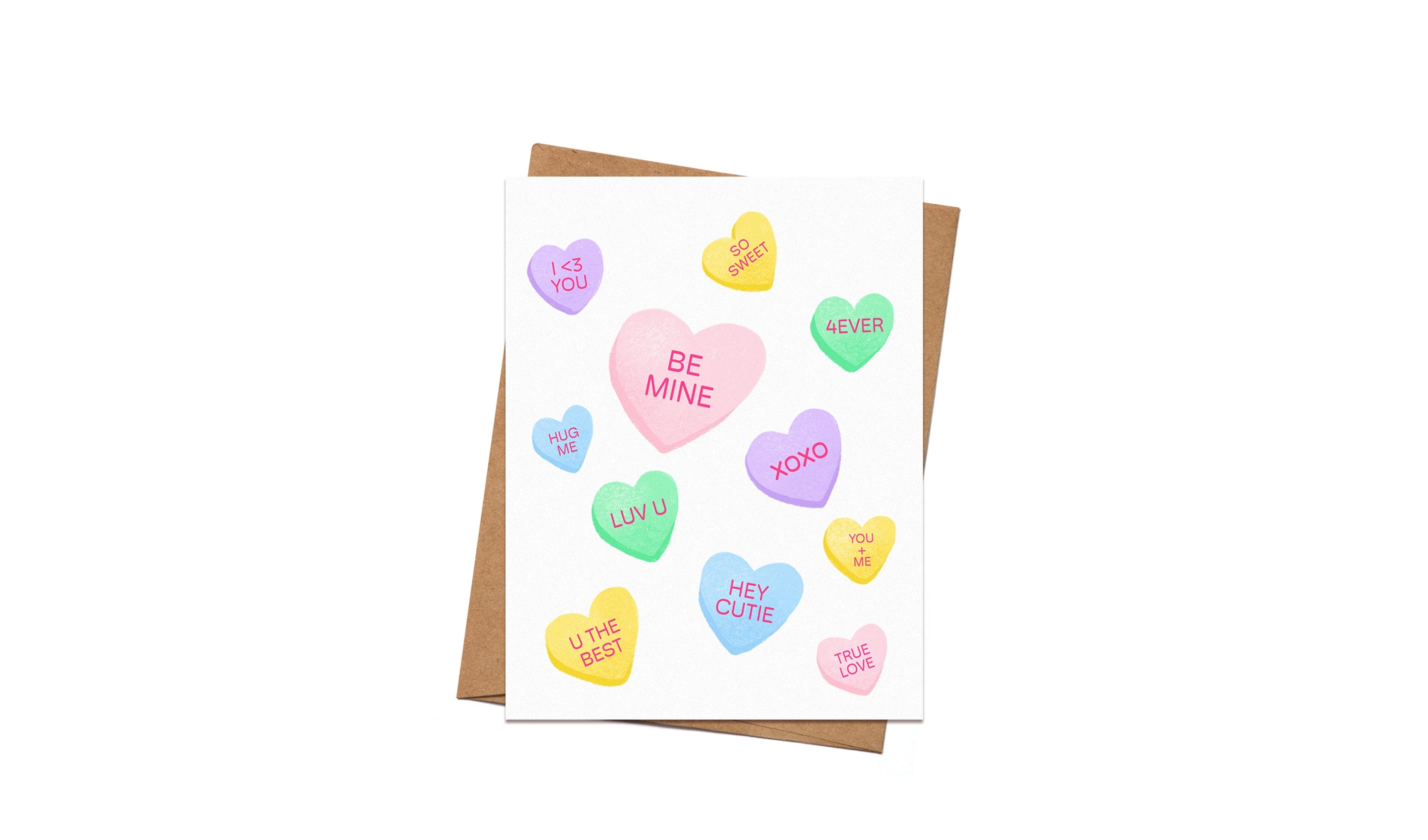 Carte de Saint-Valentin / Bonbons coeurs