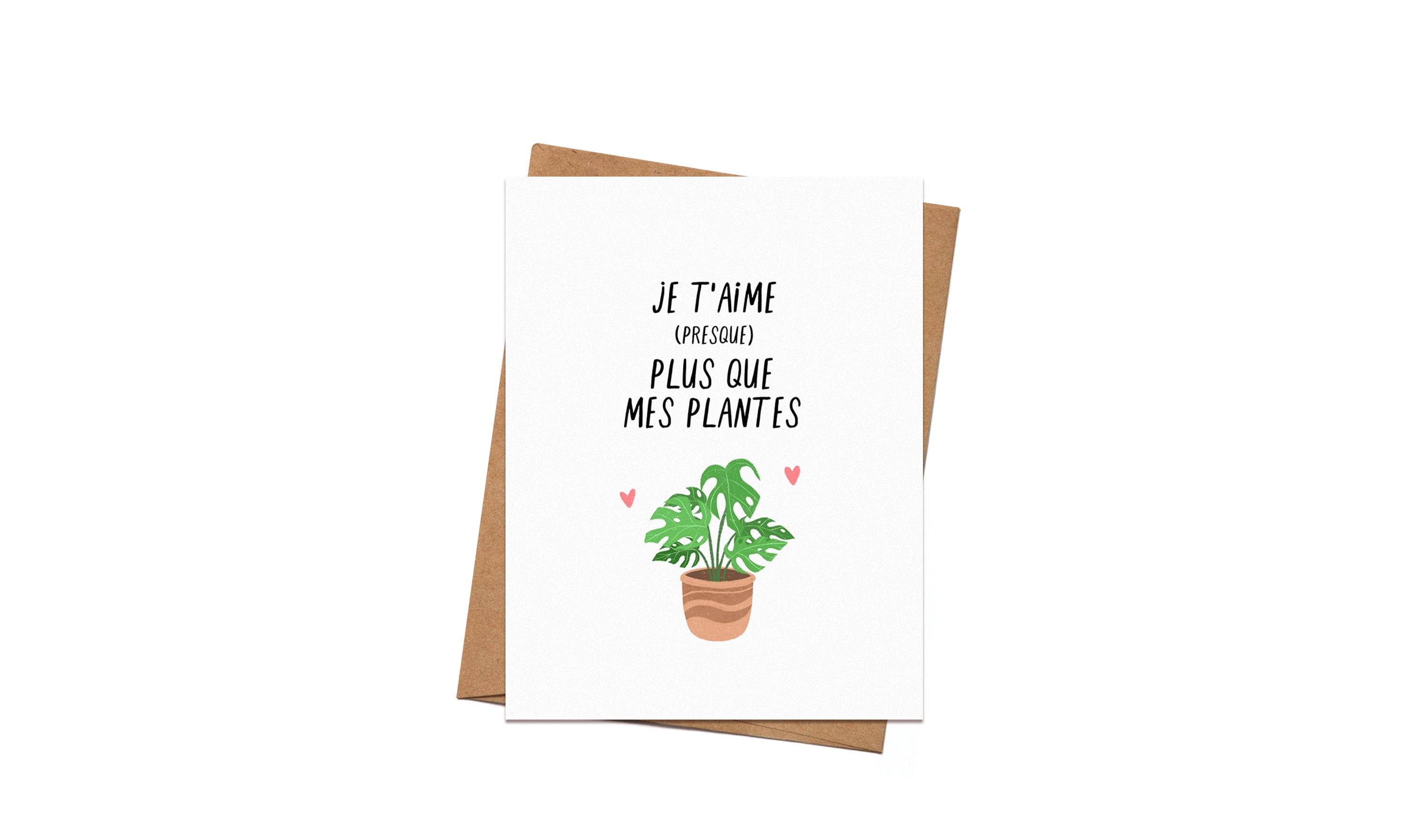 Carte de souhaits Saint-Valentin - Je t’aime presque autant que mes plantes