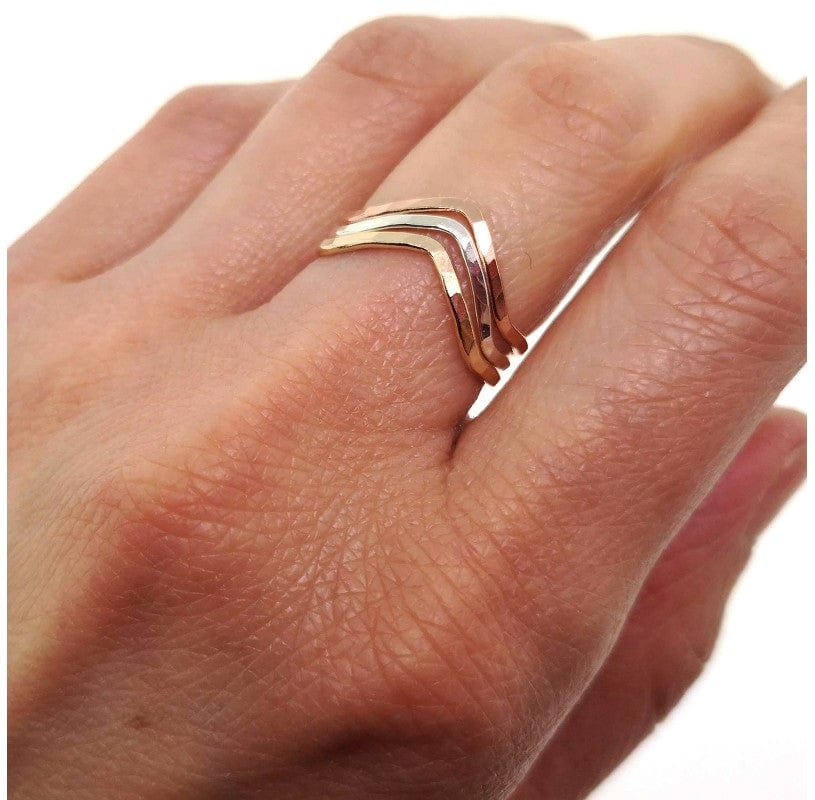 Bague Chevron martelé