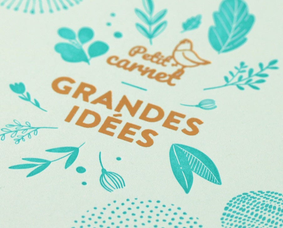 Petit carnet - Grandes idées par Pigeon Atelier Letterpress vendu par SignéLocal.com