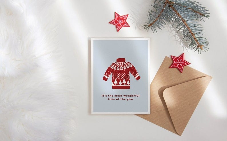 Carte de Noël - Chandail de Noël
