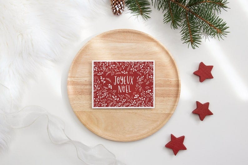 Carte de Noël - Joyeux Noël Floral