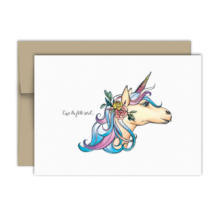 Carte de souhaits - Anniversaire - Licorne