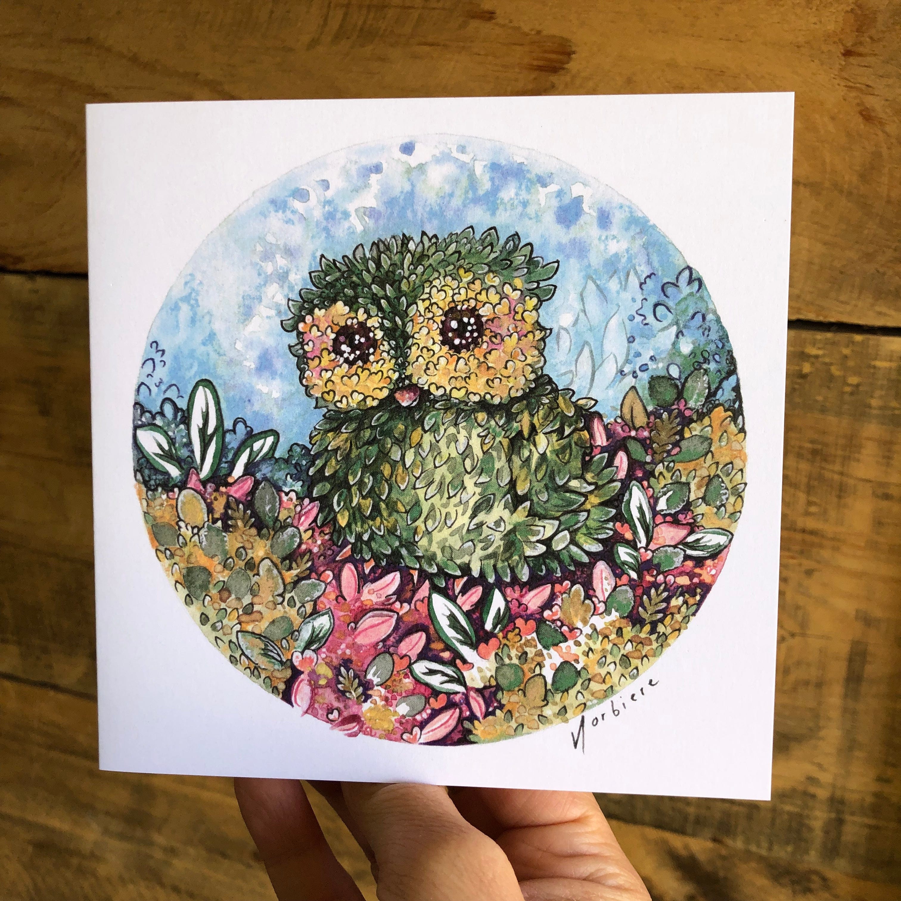 Carte de souhaits - Chouette nature
