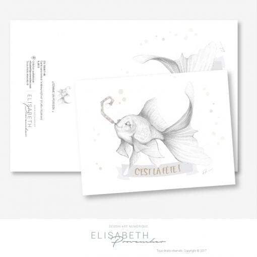 Carte de souhaits - Comme un poisson