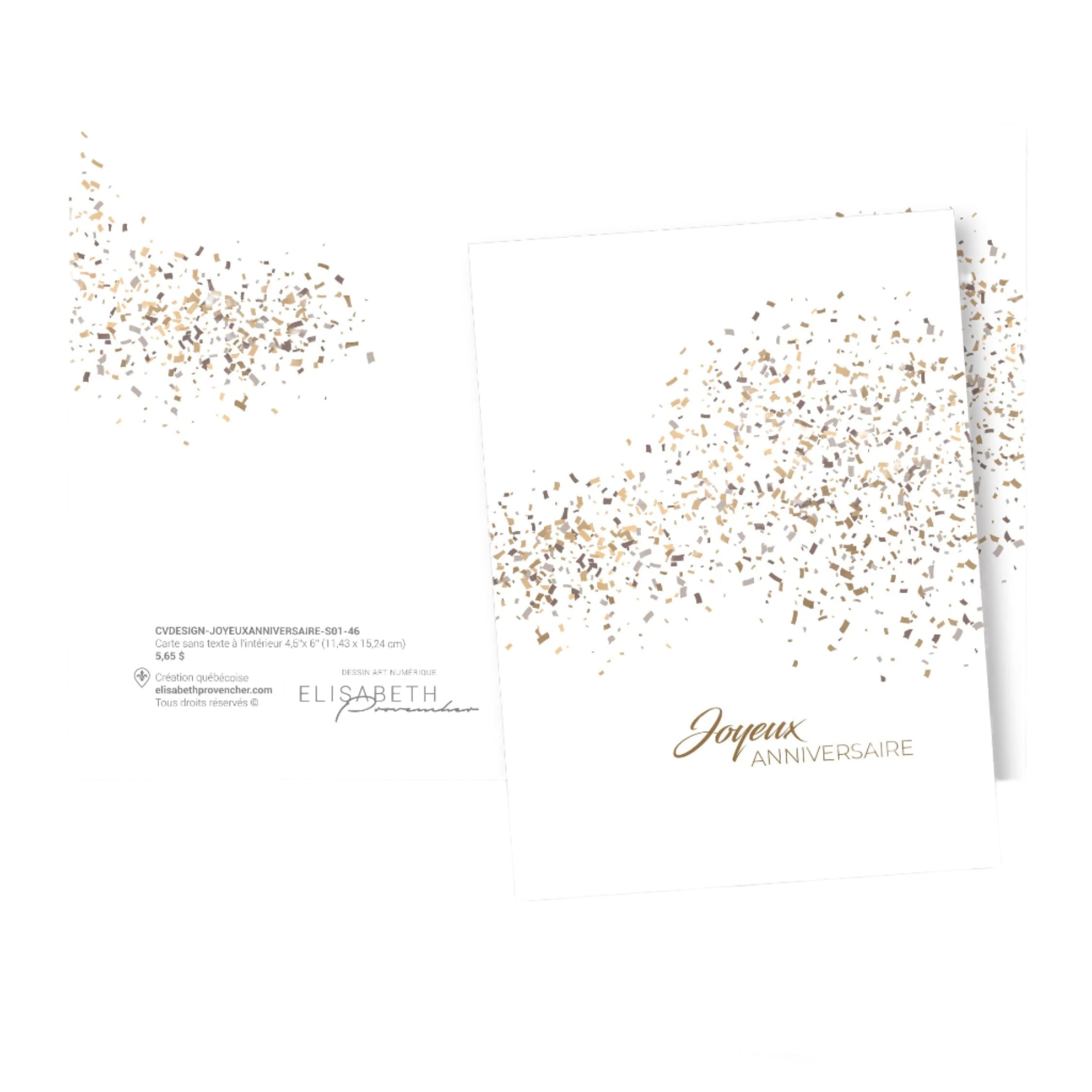 Carte de souhaits - Joyeux anniversaire (confettis)
