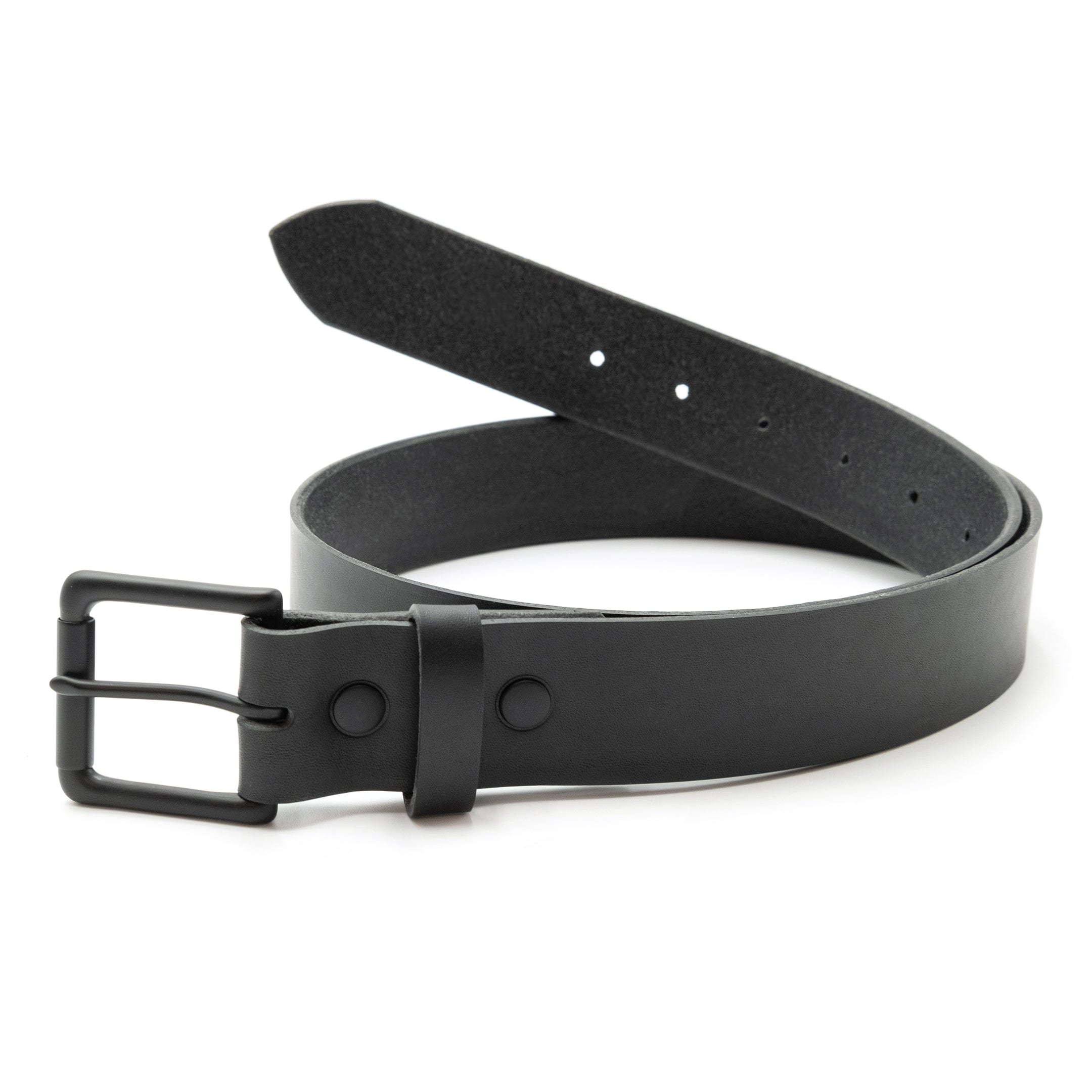 Ceinture en cuir noir mat