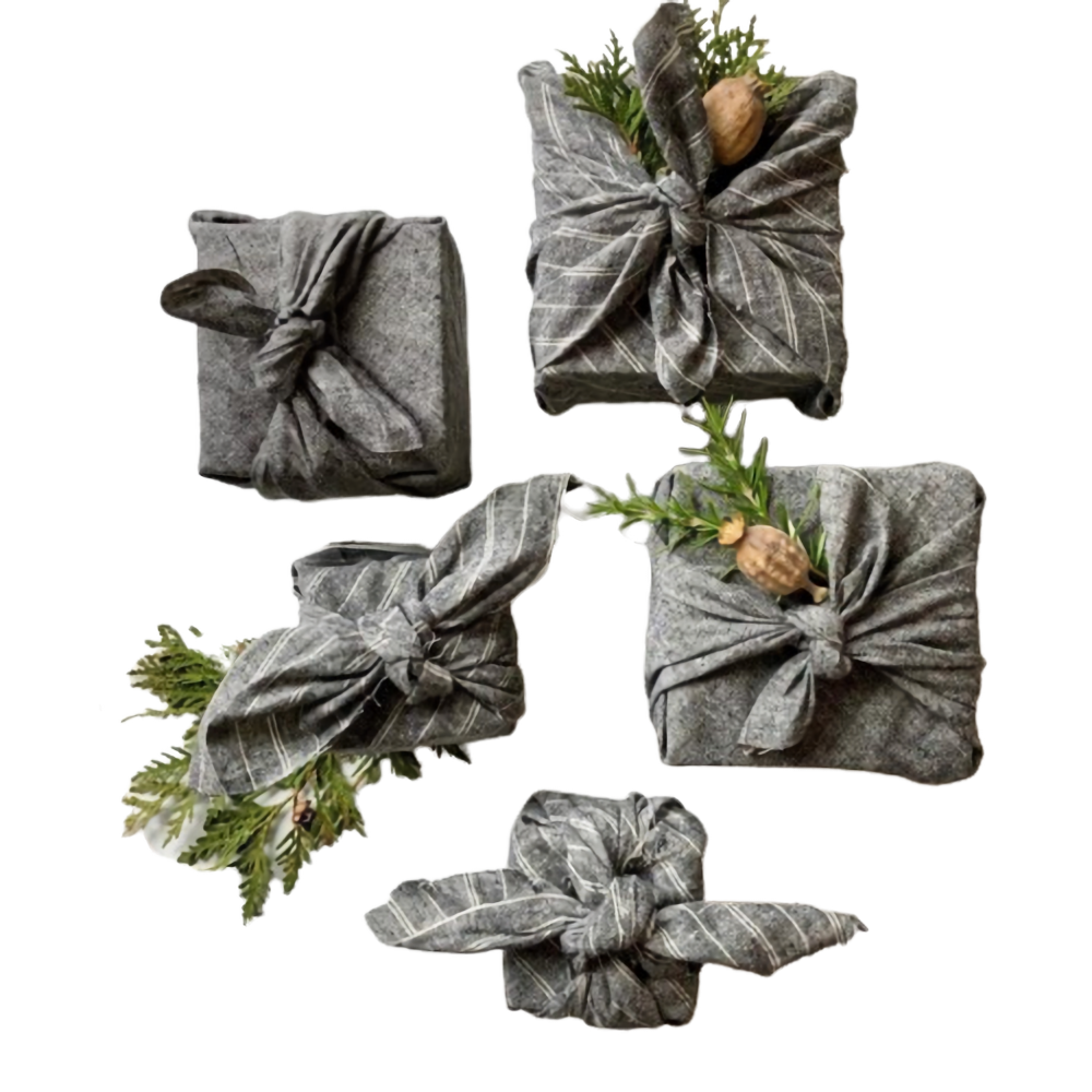 Furoshiki - Reusable Gift Wrap - Gray