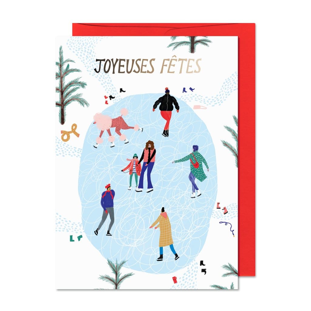 Patinoire - Carte de souhaits du temps des fêtes