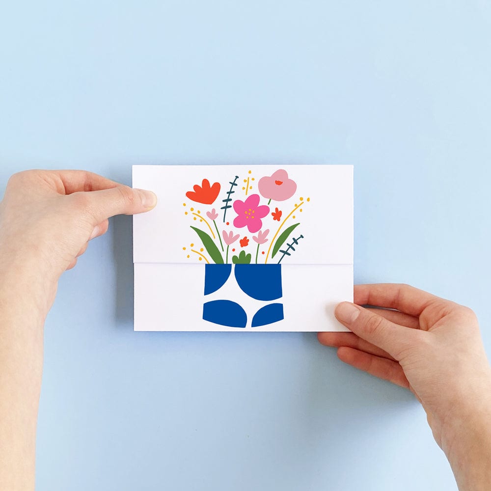 Unfolding greeting card - Flower vase