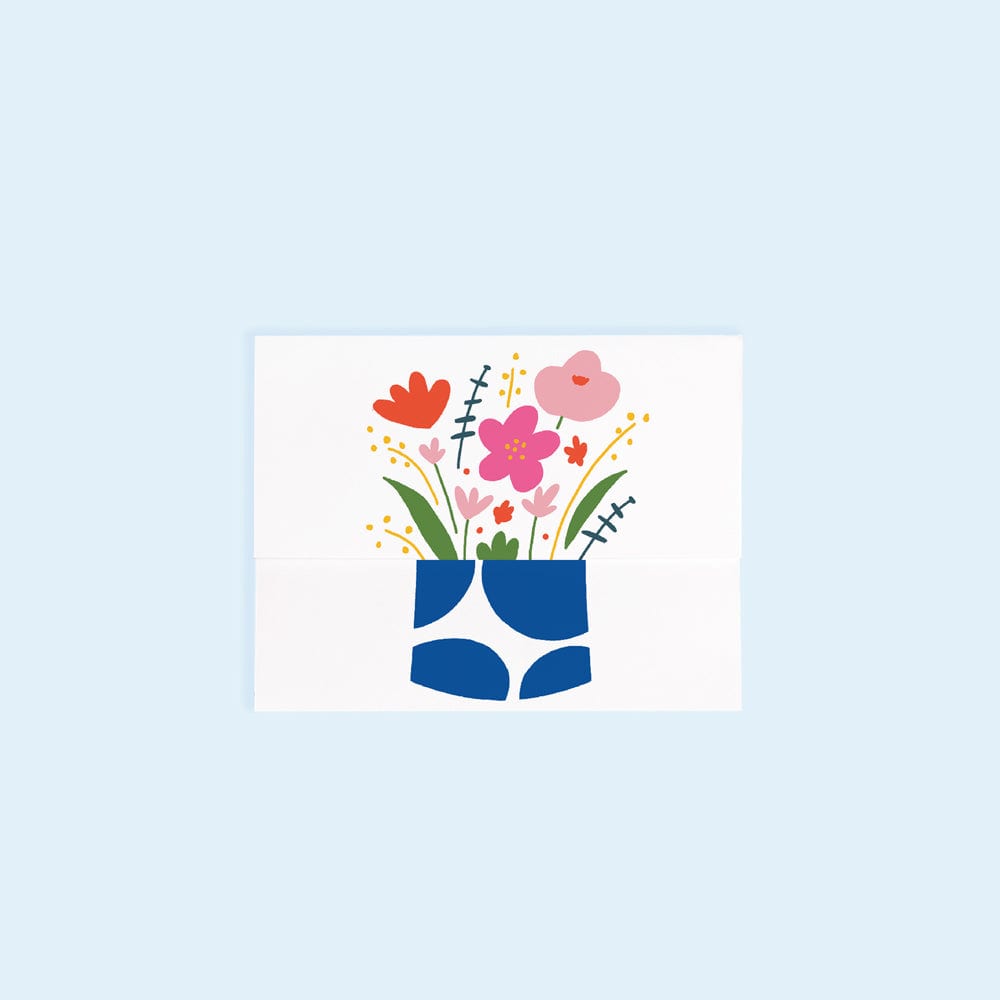 Unfolding greeting card - Flower vase