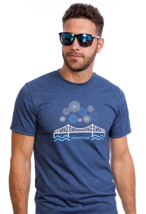 T-shirt pour homme - Pont Jacques-Quartier par Plb Design vendu par SignéLocal.com